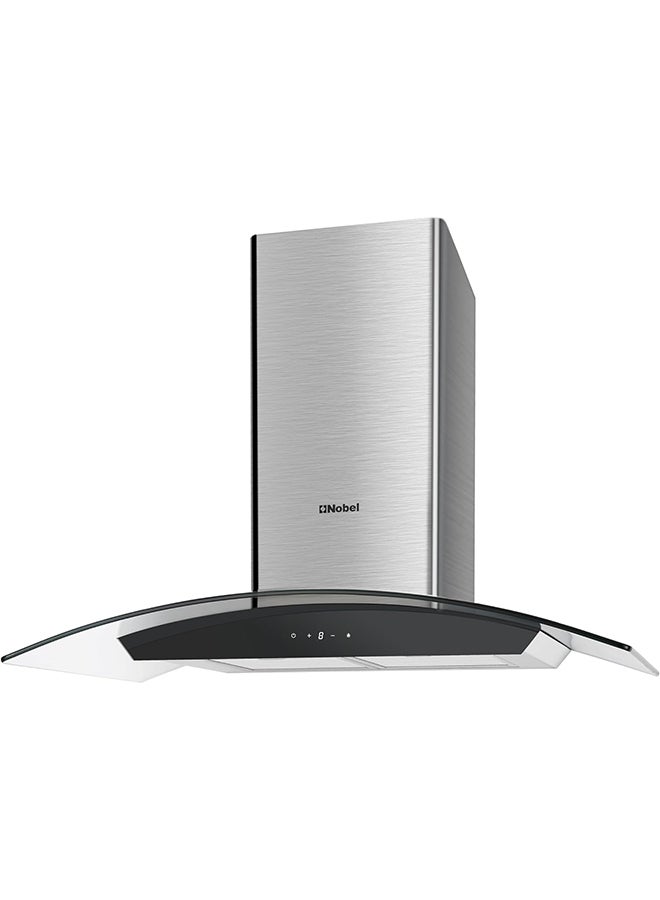 Nobel - 90Cm Built-In Hoods With 3 Speeds, Touch Control, Digital Display, Aluminum Foil Pipe With Carbon Filter, Stainless Steel Baffle Filter Nobel NCH90CG Silver - Image 1