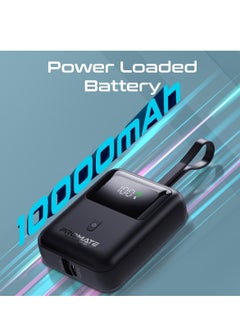 PROMATE 10000 mAh 10000 mAh Power Bank, Universal Ultra-Compact Portable Charger With Built-In 35W USB-C Cable, 35W USB-C Power Delivery Port And 18W USB-A QC 3.0 Port For iPhone 16, Galaxy S25, Power Pod-10 - Black  - Image 3