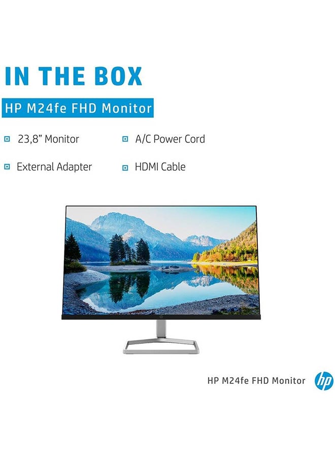 HP - 23.8-inch M24Fe FHD IPS Display Monitor, 75Hz Refresh Rate, 5ms (GtG with Overdrive) Response Time, AMD FreeSync Technology, 3-Sided Micro-Edge, 1 VGA, 1 HDMI | 43G27AS#ABV Black - Image 1