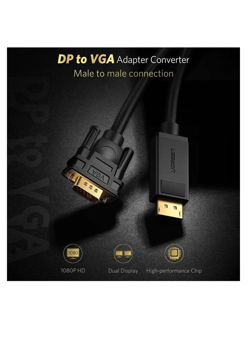 Ugreen UGREEN 10247 DP105 DP Male to VGA Male 1.5m Cable - Black  - Image 2