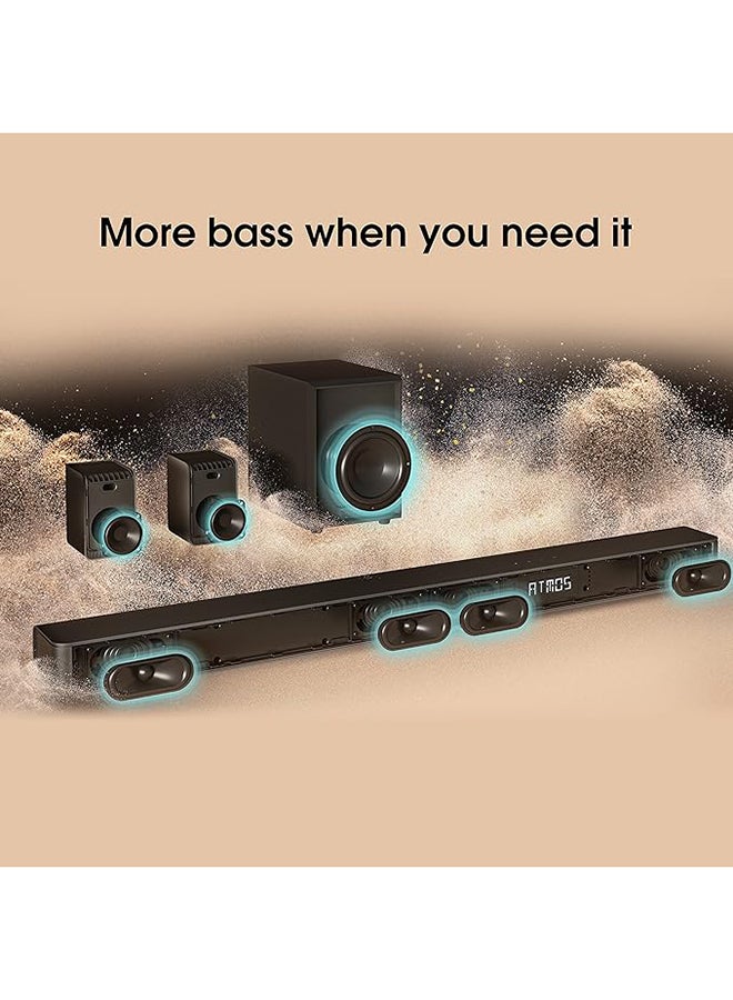 Hisense - 5.1 Channel 340W Dolby Atmos Soundbar With Wireless Subwoofer And Rear Speakers AX5100G Black - Image 1
