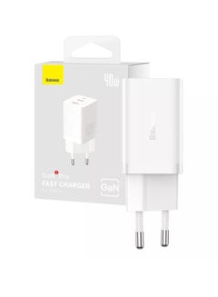 بيسوس شاحن سريع OS-Baseus GaN5 Pro C+C بقوة 40 وات بالاتحاد الأوروبي  - Image 1