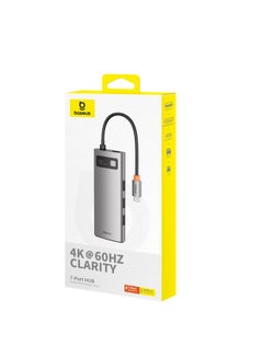 Baseus Baseus Metal Gleam Series 7-Port  HUB Space Type-C to HDMI4K@60Hz*1+USB3.0*3+PD*1+SD/TF*1) Grey  - Image 1