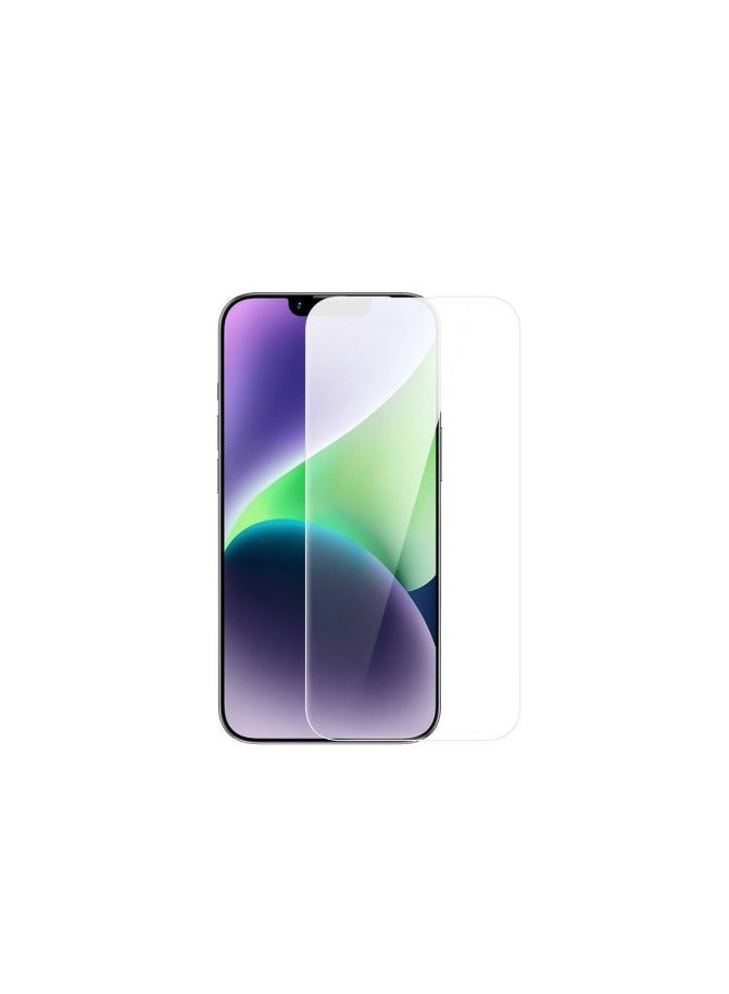 Baseus OS-Baseus Sapphire Series HD Tempered-Glass Screen Protector (with Dust Filter) for iP 13/13 Pro/14, (Pack of 1, with cleaning kit and dust-proof installation tool) Clear  - Image 2