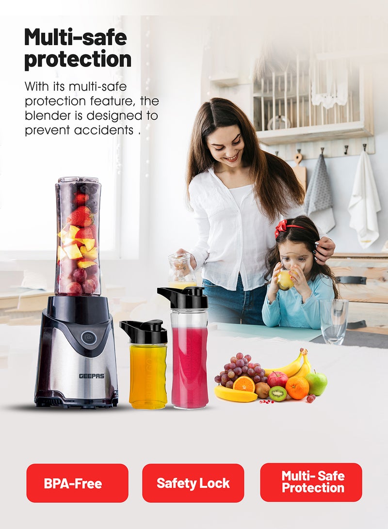 Personal Blender | Stainless Steel Blade - Safety Lock, 570ml & 400ml BPA-Free Tritan Jar, Multi- Safe Protection, Abs Plastic Housing 500 W GSB44075  image 7