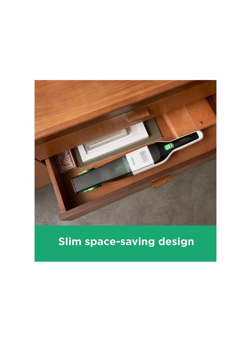 BLACK+DECKER Reviva 7.2V 2Ah Cordless Eco Hand Vacuum Made From 50% Recycled Material With 100% Sustainable Packaging, 200 W REVHV8C-GB Multicolour  - Image 5