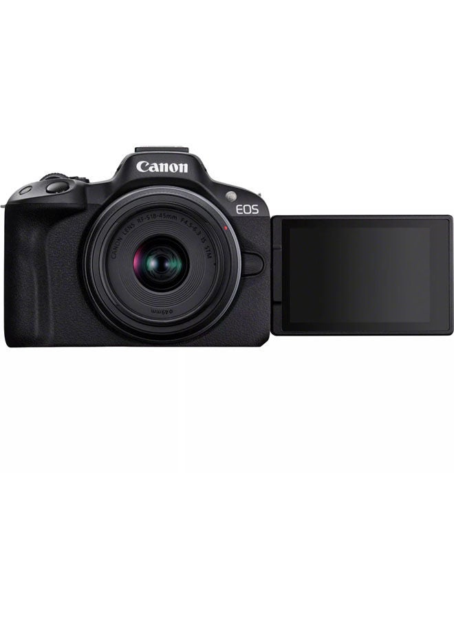 EOS R50 Hybrid Camera + RF-S 18-45mm F4.5-6.3 IS STM Lens - Vlogger Kit