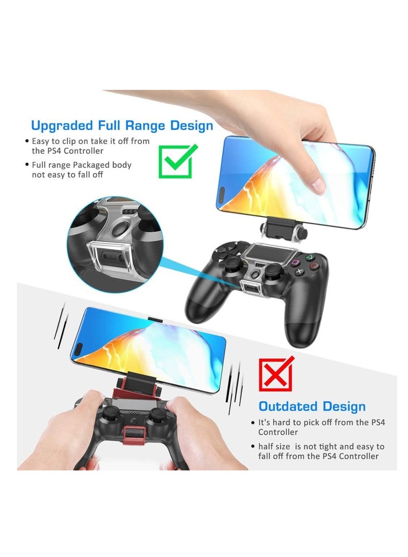 Oivo - PS4 Controller Phone Mount Clip For Remote Play Mobile Gaming Clamp Bracket Phone Holder With Adjustable Stand Compatible With Dualshock 4 PS4 Slim PS4 Pro Controllers - Image 1