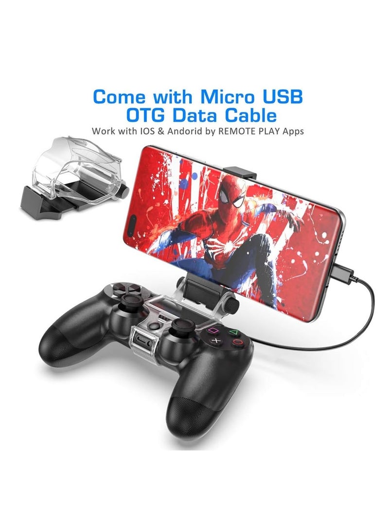 Oivo - PS4 Controller Phone Mount Clip For Remote Play Mobile Gaming Clamp Bracket Phone Holder With Adjustable Stand Compatible With Dualshock 4 PS4 Slim PS4 Pro Controllers - Image 1