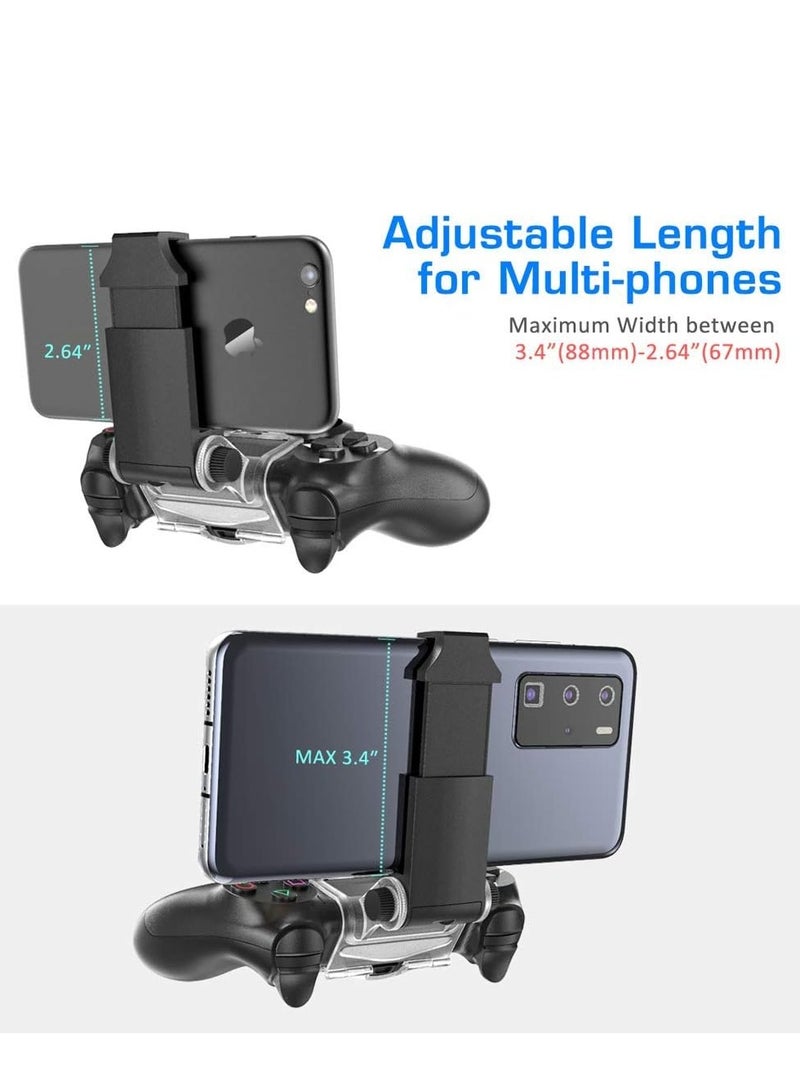 Oivo - PS4 Controller Phone Mount Clip For Remote Play Mobile Gaming Clamp Bracket Phone Holder With Adjustable Stand Compatible With Dualshock 4 PS4 Slim PS4 Pro Controllers - Image 1