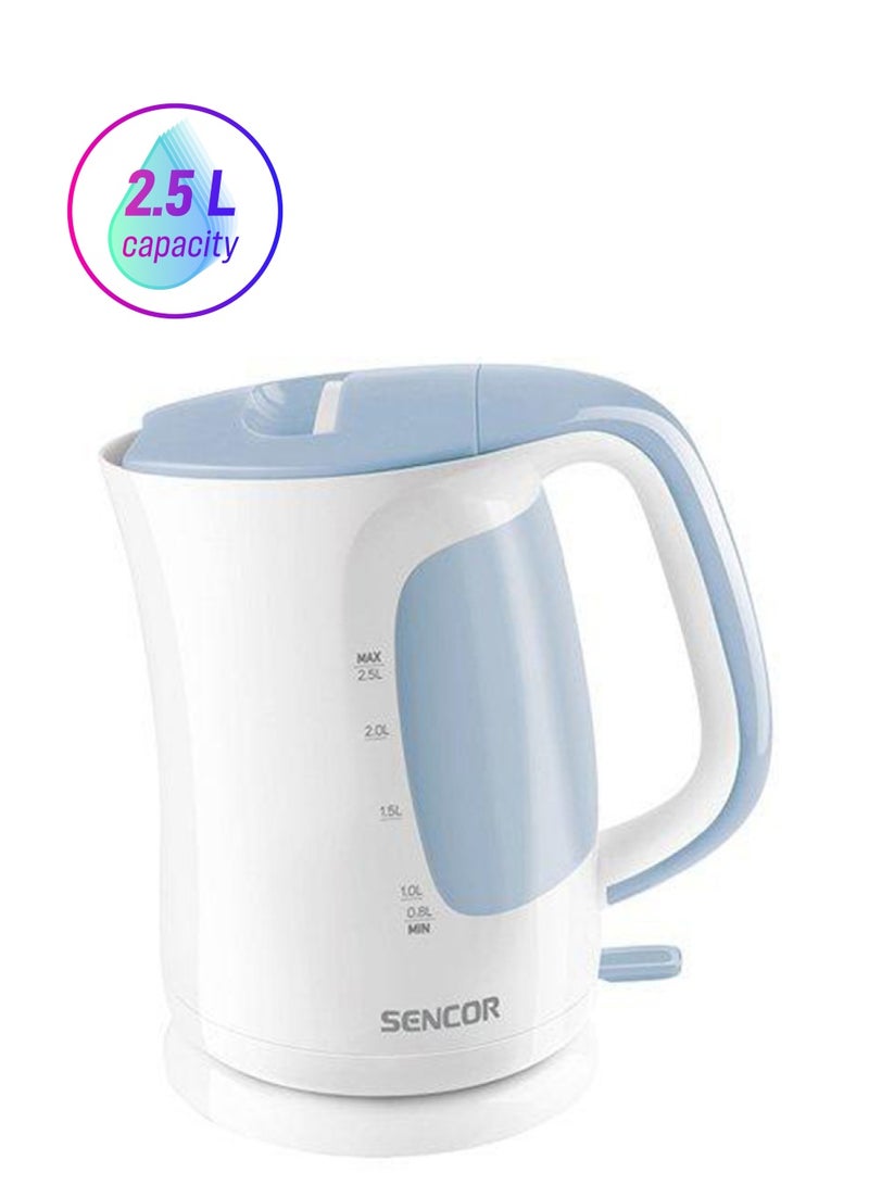 سنكور غلاية مياه كهربائية 2.5 لتر 2.2 وات SWK2510WH أبيض وأزرق  - Image 1
