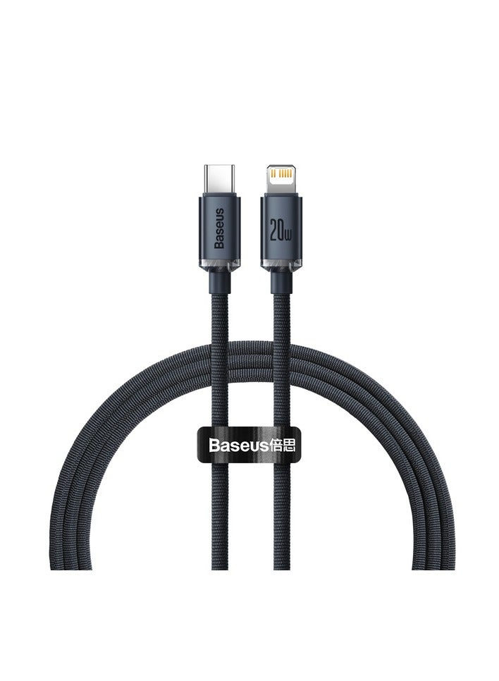 Baseus Crystal Shine Series Fast Charging Data Cable Type-C to iP 20W 2m Black - Image 2