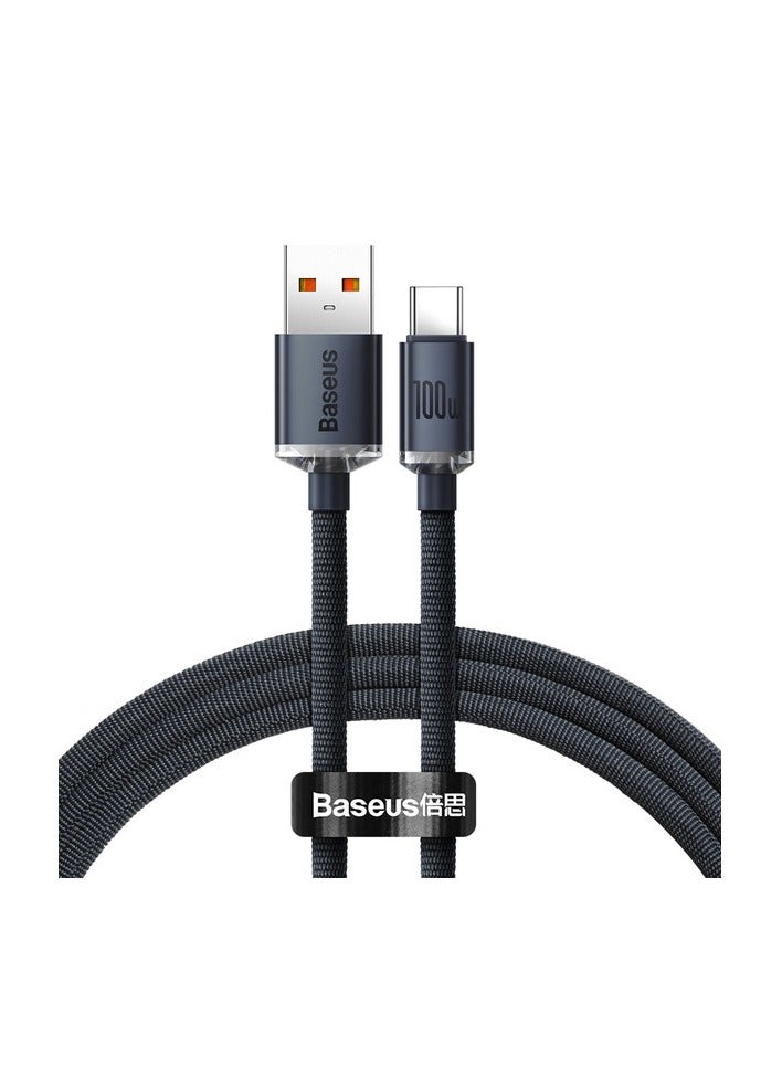 Baseus Crystal Shine Series Fast Charging Data Cable USB to Type-C 100W 1.2m Black - Image 2