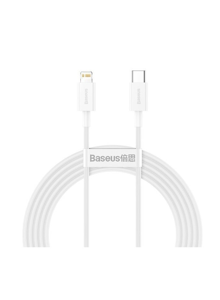 Baseus Superior Series Fast Charging Data Cable Type-C to iP PD 20W 2m White - pnsku/N70047455V/45/_/1708347696/21aeb8fd-a522-4c63-8c7b-8ff2bbebd676