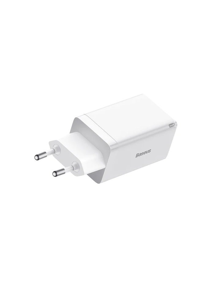 Baseus Baseus GaN5 Pro Fast Charger 2C+U 65W EU  (Include：Baseus Xiaobai series fast charging Cable Type-C  to Type-C 100W(20V/5A) 1m ） White - Image 3