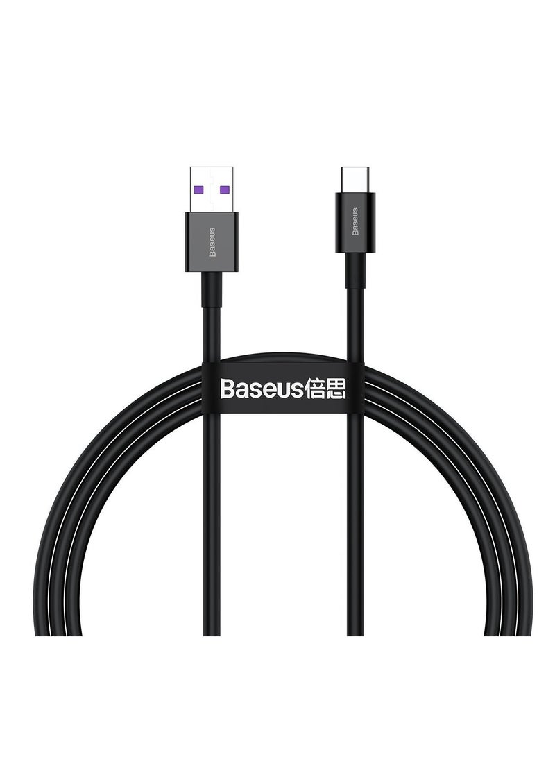 Baseus - Baseus Superior Series Fast Charging Data Cable USB to Type-C 66W 1m Black - Image 1