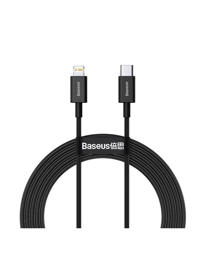 Baseus Superior Series Fast Charging Data Cable Type-C to iP PD 20W 2m Black - Image 2