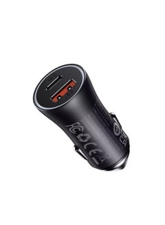 Baseus Baseus Golden Contactor Max Dual Fast Charger Car Charger U+C 60W Dark Grey  - Image 2