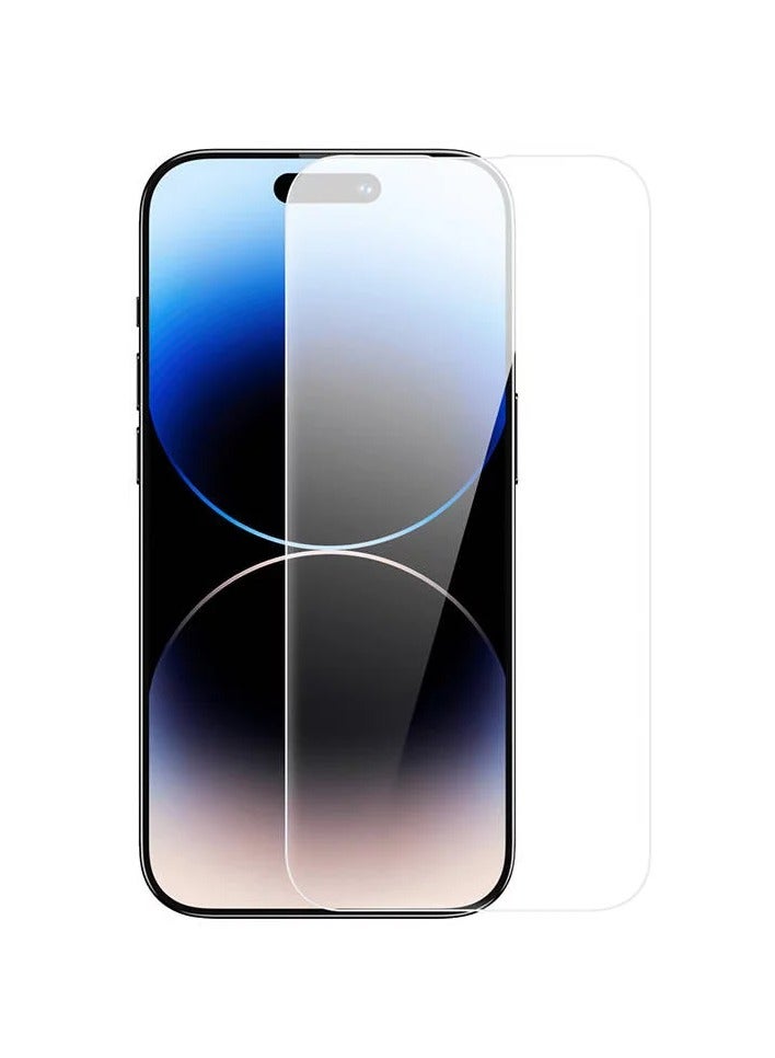 Baseus OS-Baseus Sapphire Series Privacy Protection Tempered Glass Screen Protector (with Dust Filter) for iP 14 Pro, (Pack of 1, with cleaning kit and dust-proof installation tool) Clear  - Image 2