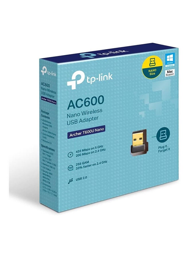 TP-LINK - Archer T600U Nano | AC600 Nano Wireless USB Adapter Black - Image 1