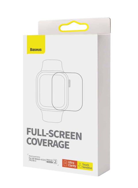 Baseus NanoCrystal Series Screen Protective Film 41mm for AP Watch 7/8, (Pack of 2, with 2 cleaning kits and scraper) Clear