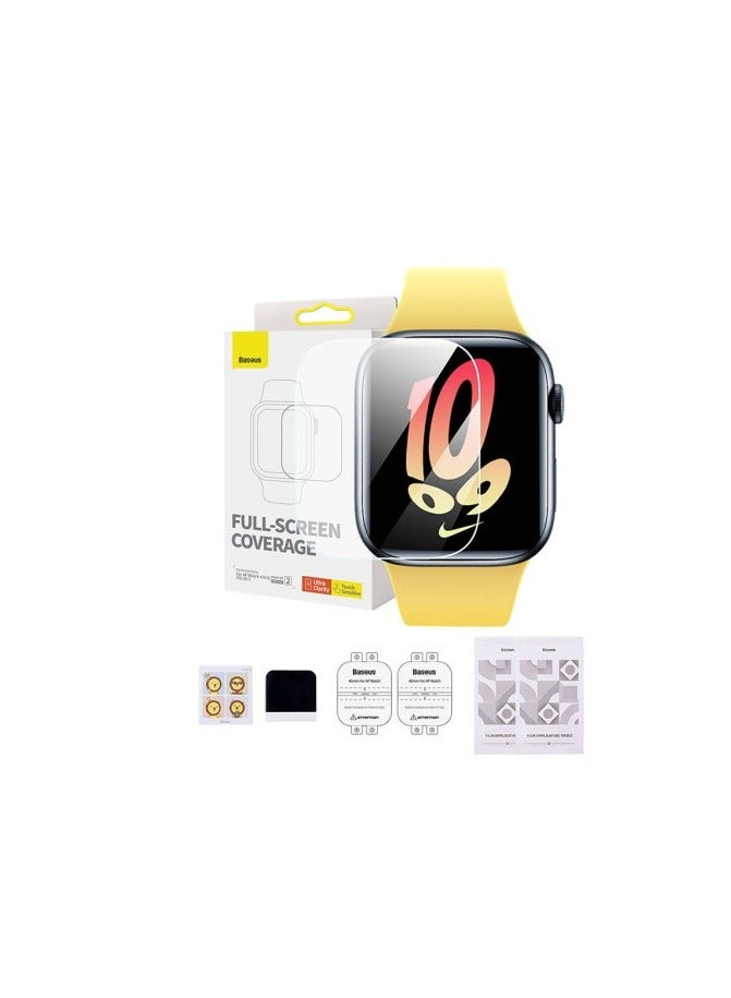 Baseus Baseus NanoCrystal Series Screen Protective Film 44mm for AP Watch 4/5/6/SE/SE 2, (Pack of 2, with 2 cleaning kits and scraper) Clear  - Image 1