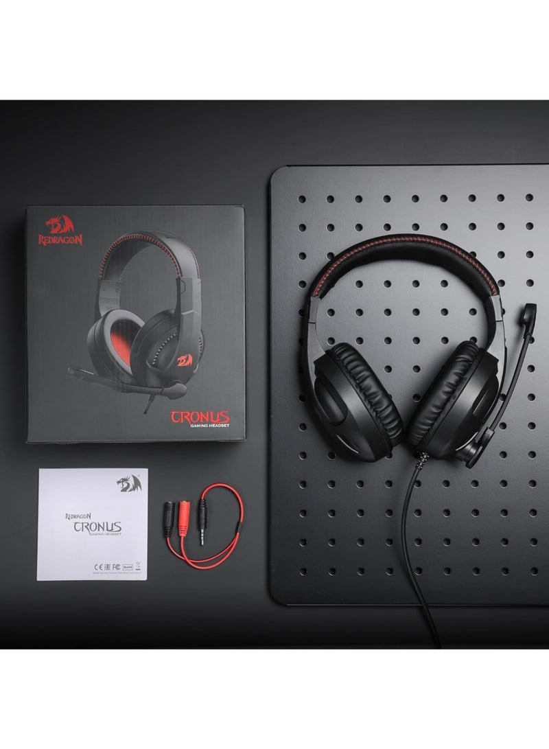 ريدراجون - سماعة الألعاب Redragon H211 Cronus: ستيريو، ميكروفون لإلغاء الضوضاء، RGB، منصات متعددة - Image 1