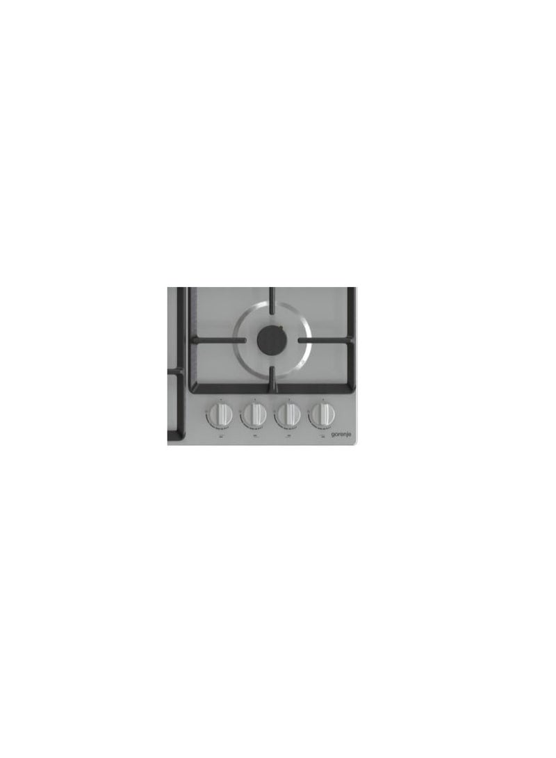 Gorenje Built in Gas Hob 60 cm, 4 burners, Front Knobs, self-igniting, Cast iron grid, G641EX Stainless steel - Image 3