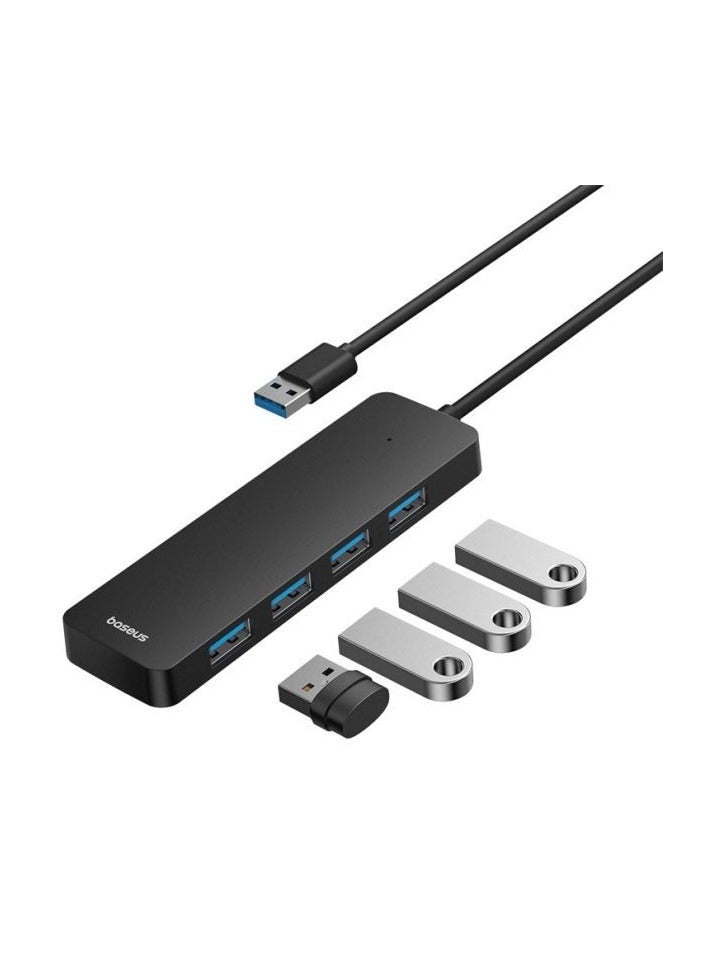Baseus UltraJoy Series 4-Port  HUB Lite 100cm Cluster （USBA to USB3.0*4） Black