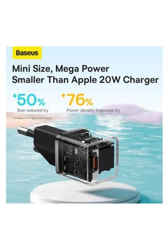 Baseus OS-Baseus GaN5 Fast Charger(mini) 1C 20W EU Black  - Image 5