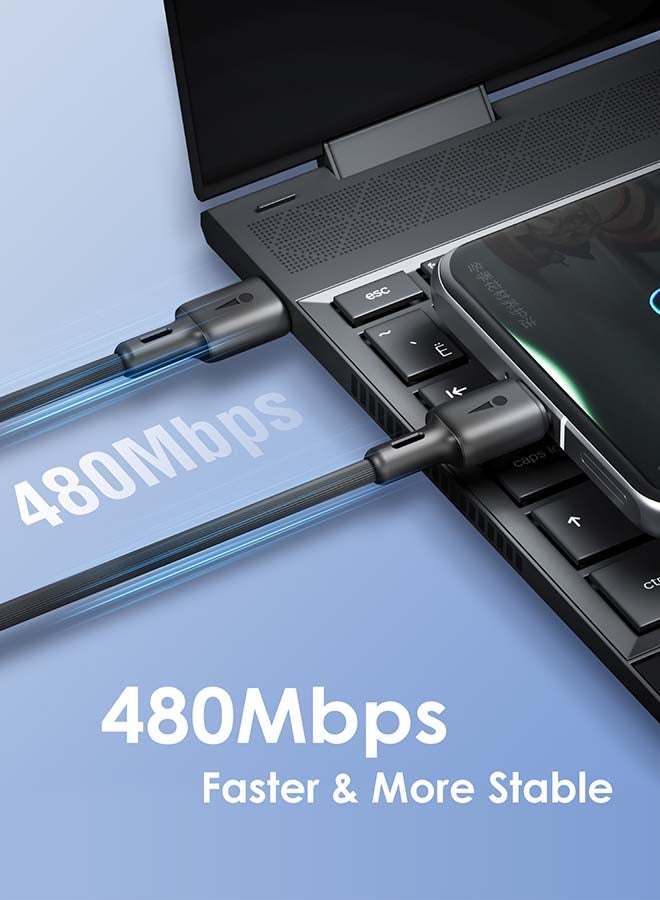 Oraimo Type C To Type C Cable,3A Fast Charging Cable for Smartphones, Tablets, Laptops And other Type C devices,multifunctional cable 1.5 Mtr long Black - Image 3