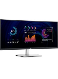 P3424We Curved USB-C Hub Monitor, 34-Inch WQHD IPS Display, 60Hz Refresh Rate, Up to 5ms (GtG) Response Time, 3800R Curvature, 1.07 Billion Colors Black