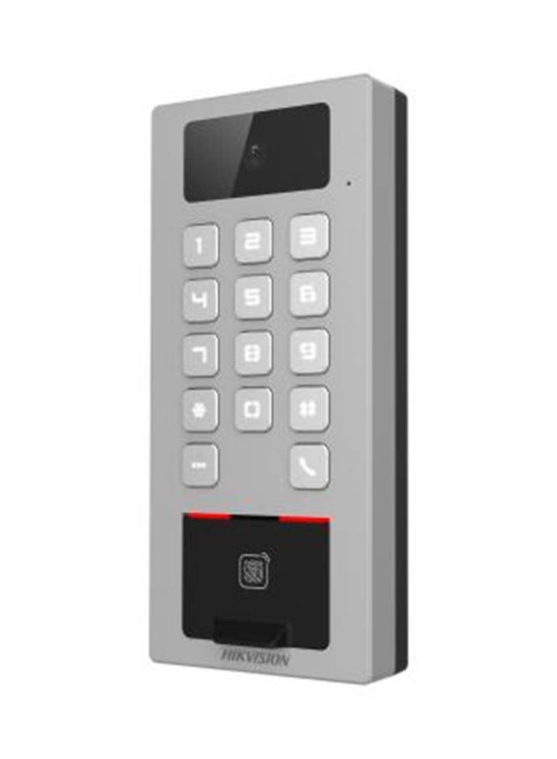 HIKVISION - DS-K1T502DBFWX-C Access Control Terminal. Manage Access Control And Intercom Functions In One Device; IP65 & IK09 Protections, Supports (Card, Fingerprint, PIN, Etc.) Grey - Image 1