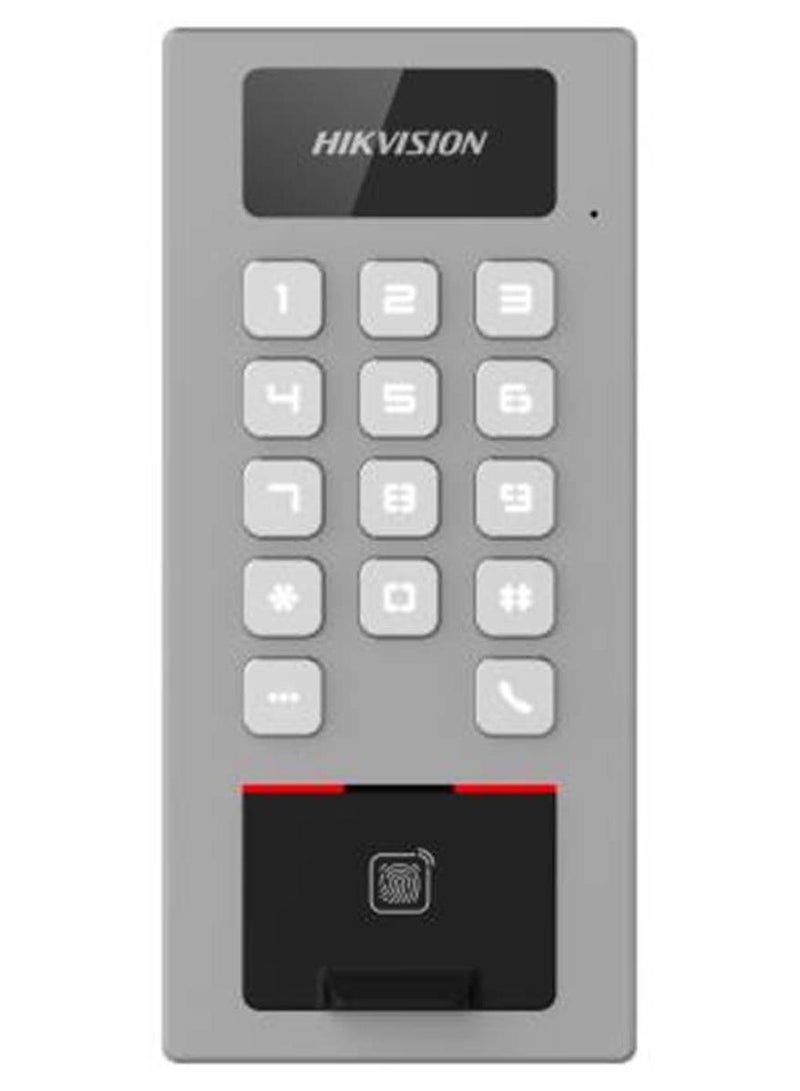 هيك فيجن جهاز التحكم في الوصول DS-K1T502DBFWX-C. إدارة وظائف التحكم في الوصول والاتصال الداخلي في جهاز واحد؛ حماية IP65 وIK09، ودعم (البطاقة، وبصمة الإصبع، ورقم التعريف الشخصي، وما إلى ذلك) - Image 1