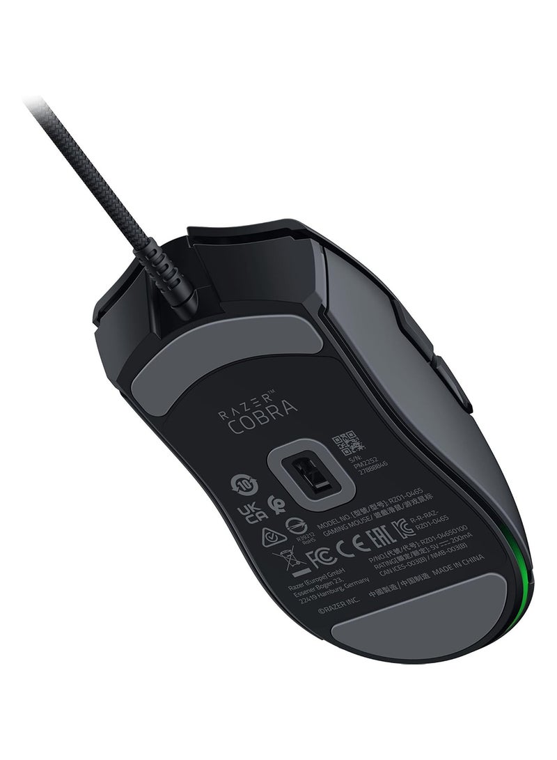 RAZER Cobra Lightweight Wired Gaming Mouse: 58g Lightweight Design - Gen-3 Optical Switches - Chroma RGB Lighting with Gradient Underglow - 8500 DPI Optical Sensor  Speedflex Cable - Black - Image 4