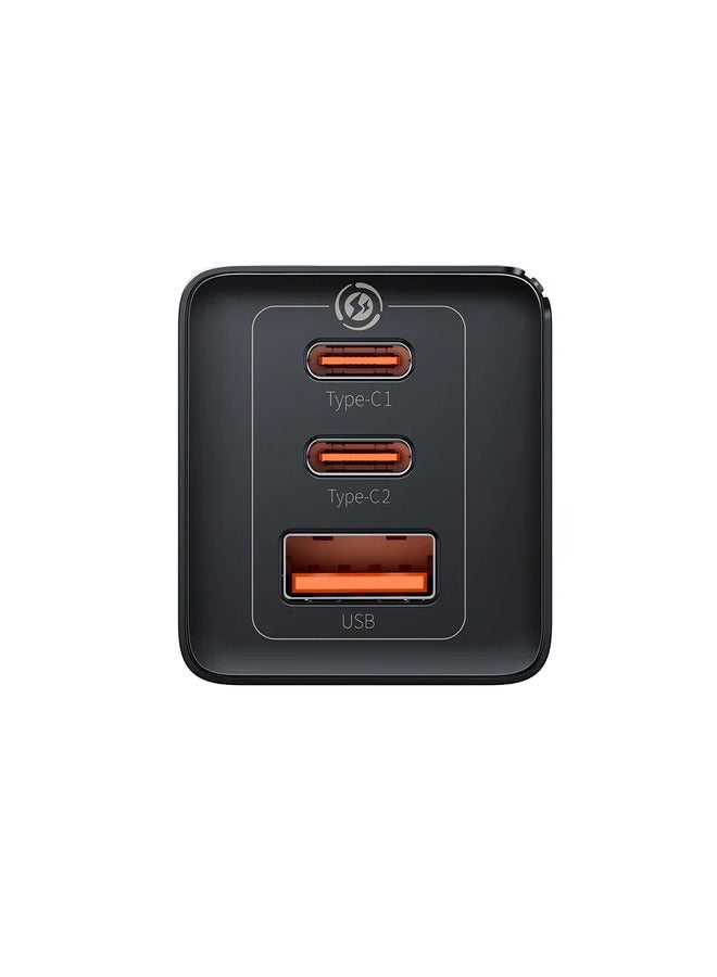 Baseus - Baseus GaN5 Pro Fast Charger 2C+U 65W  EU  (Include：Baseus Xiaobai series fast charging Cable Type-C  to Type-C 100W(20V/5A) 1m Black） Black - Image 1