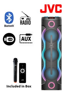 JVC Portable Party Speaker With bluetooth And Wireless Microphone 100W XS-N6123PB Black  - Image 3