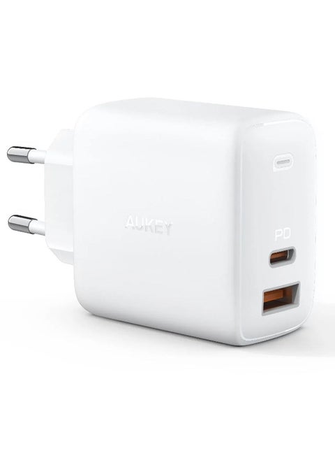 PA-B3 65W USB C GaN PD Charger - Omnia GaN Chip - Dynamic Detect - High-Speed Charging - Dual-Device Charging - Safe & Reliable White