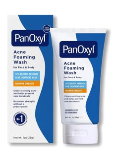 PanOxyl Acne Foaming Wash, For Face & Body, Maximum Strength, 1 Oz Packaging May Vary White 28grams  - Image 1