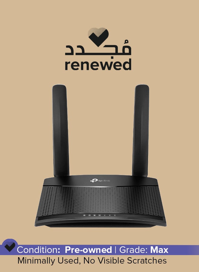 تي بي لينك تم تجديده - جهاز توجيه لاسلكي 4G LTE بسرعة 300 ميجابت في الثانية باللون الأسود - Image 1