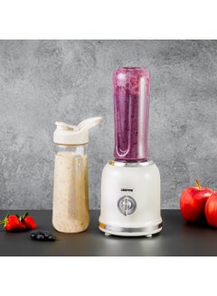 GEEPAS Personal Blender With 2 Speed & Pulse Mode , 6 Pcs Stainless Steel Blades, 2 Pcs BPA Free Tritan Bottles, AC Motor, PP Housing, Non Slipping Foot 0.6 L 300 W GSB44113 White  - Image 1