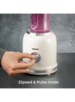 GEEPAS Personal Blender With 2 Speed & Pulse Mode , 6 Pcs Stainless Steel Blades, 2 Pcs BPA Free Tritan Bottles, AC Motor, PP Housing, Non Slipping Foot 0.6 L 300 W GSB44113 White  - Image 4