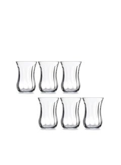 Pasabahce Turkish Tea Set Estekana-Uskudar -6 Cups- (120ml) -Clear clear 120ml