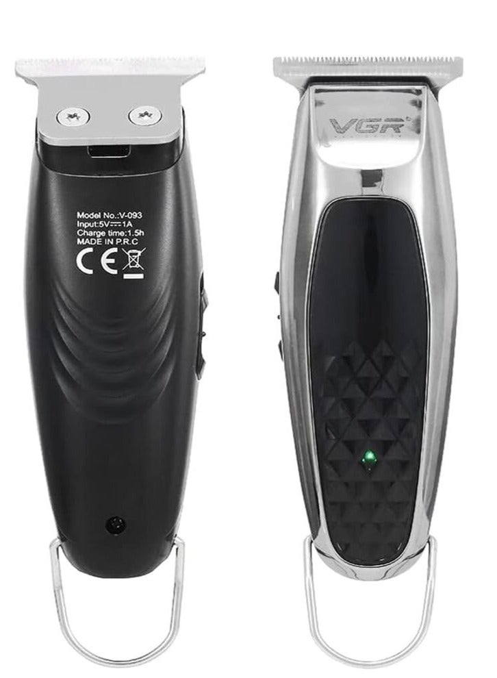 في جي آر ماكينة قص الشعر الاحترافية ذات الشحن السريع V-093 فضي/أسود - Image 2