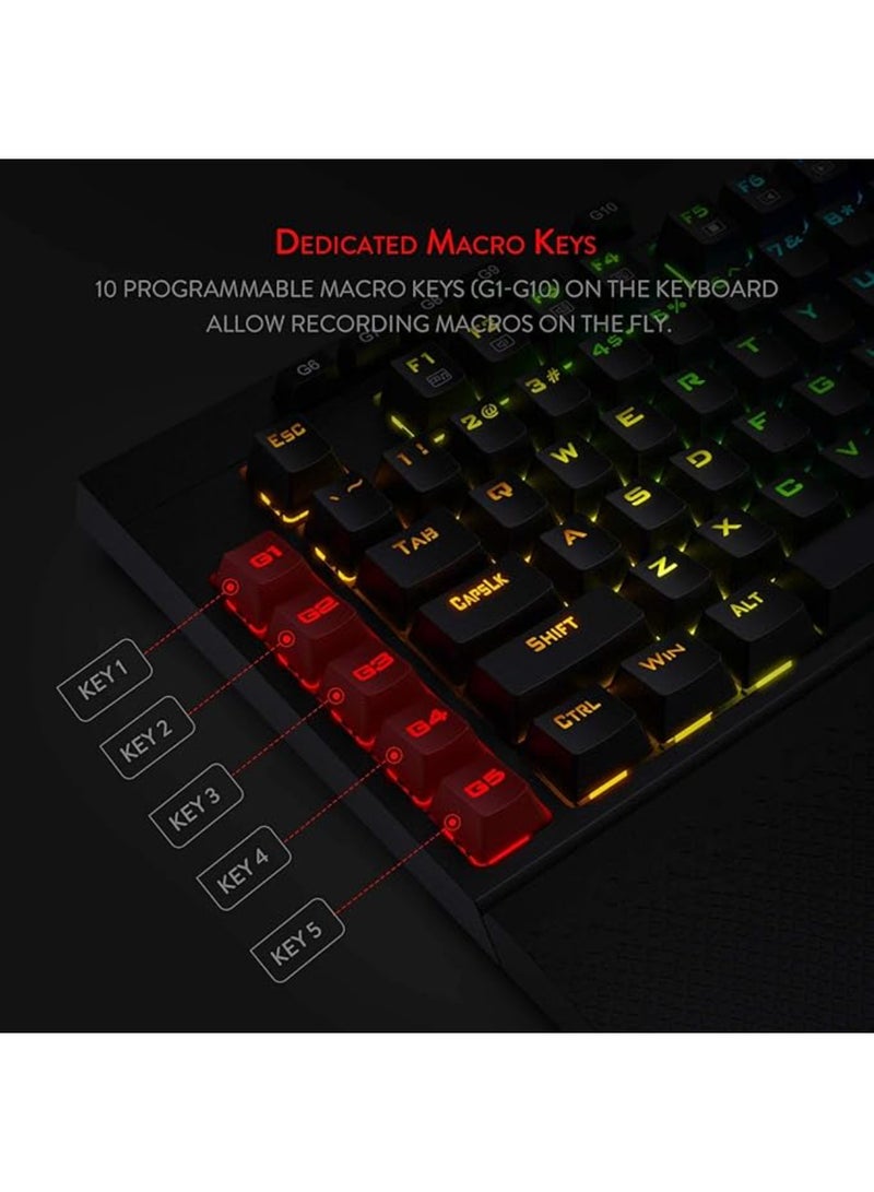 REDRAGON - K596 VISHNU 3 Modes RGB Mechanical Gaming Keyboard, 87 Keys TKL Compact Keyboard with 2400 mAh Battery - Image 1