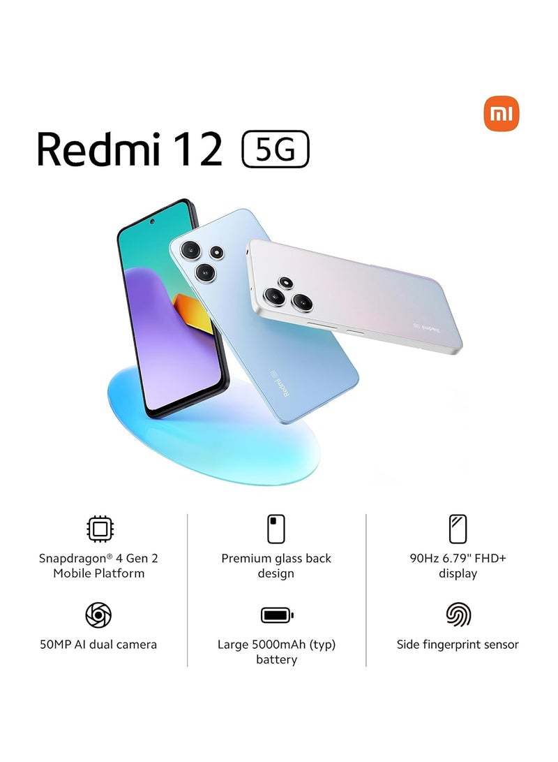 Xiaomi - Redmi 12 Dual Sim Moonstone Silver 8Gb Ram 256Gb 5G - Indian Version - Image 1