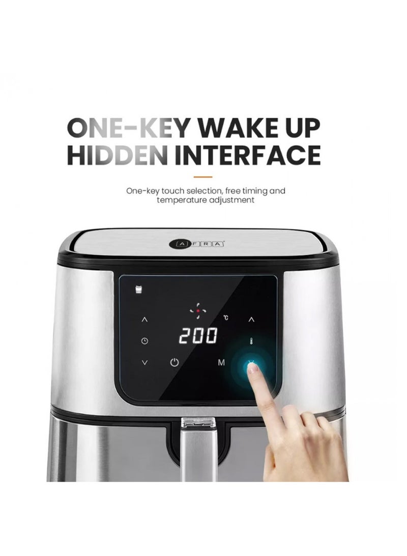 عفرا قلاية هوائية أفرا اليابانية بسلة وقاعدة قابلة للإزالة، درجة حرارة قابلة للتعديل، حماية من السخونة الزائدة، أقدام غير قابلة للانزلاق، مقبض بارد مع ضمان لمدة 2 سنوات - Image 5