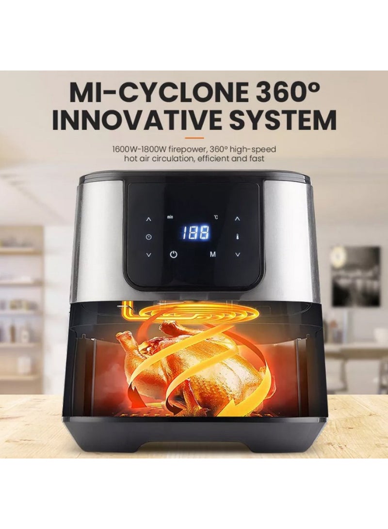 عفرا قلاية هوائية أفرا اليابانية بسلة وقاعدة قابلة للإزالة، درجة حرارة قابلة للتعديل، حماية من السخونة الزائدة، أقدام غير قابلة للانزلاق، مقبض بارد مع ضمان لمدة 2 سنوات - Image 3