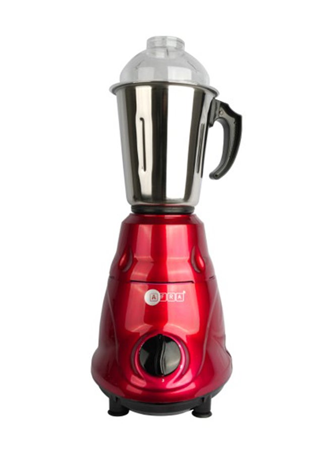 عفرا خلاط مطحنه أفرا اليابان الثقيل، 3 في 1، تشطيب لامع أحمر، أوعية وشفرات من الفولاذ المقاوم للصدأ، سعة إجمالية للأوعية 2900 مل مع ضمان لمدة سنتين - Image 2