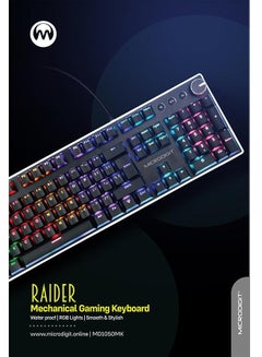 ميكرو ديجيت لوحة مفاتيح ميكانيكية للألعاب بإضاءة خلفية LED RGB واستجابة سريعة ومنفذ USB سلكي ومضاد للماء و87 مفتاحًا لألعاب الكمبيوتر التي تعمل بنظام Windows/MacOS/Android  - Image 3
